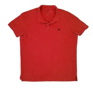 American Eagle Men's Red Flex Polo Short Sleeve‎ Collar Shirt XL